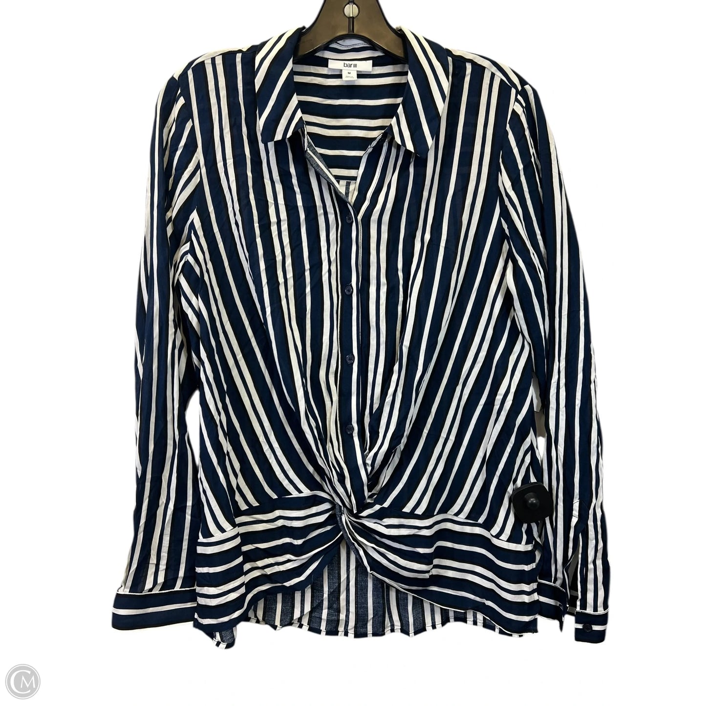 Top Long Sleeve By Bar Iii In Striped Pattern, Size: M