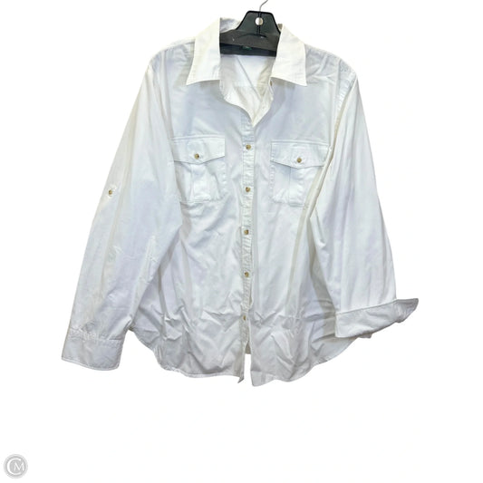 Top Long Sleeve By Ralph Lauren In White, Size: 2x