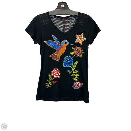 Top Short Sleeve Basic By ¡Ay Güey! In Black & Brown, Size: Xs