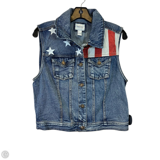 Vest Other By Forever 21 In Blue & Red & White, Size: L