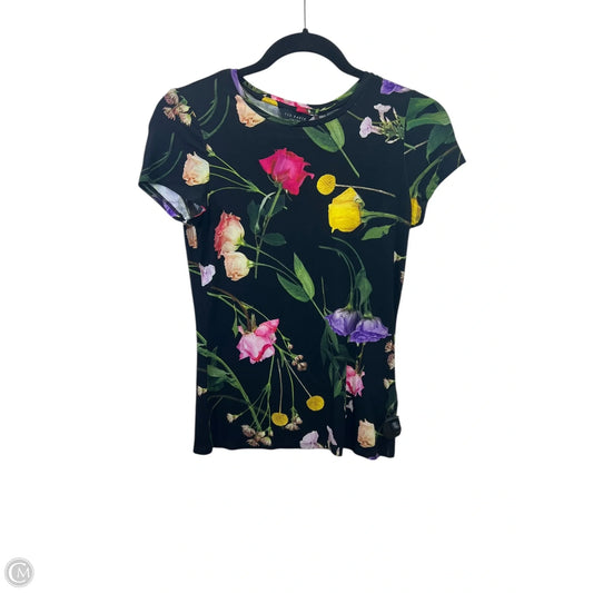 Top Short Sleeve Designer By Ted Baker In Black, Size: Xs