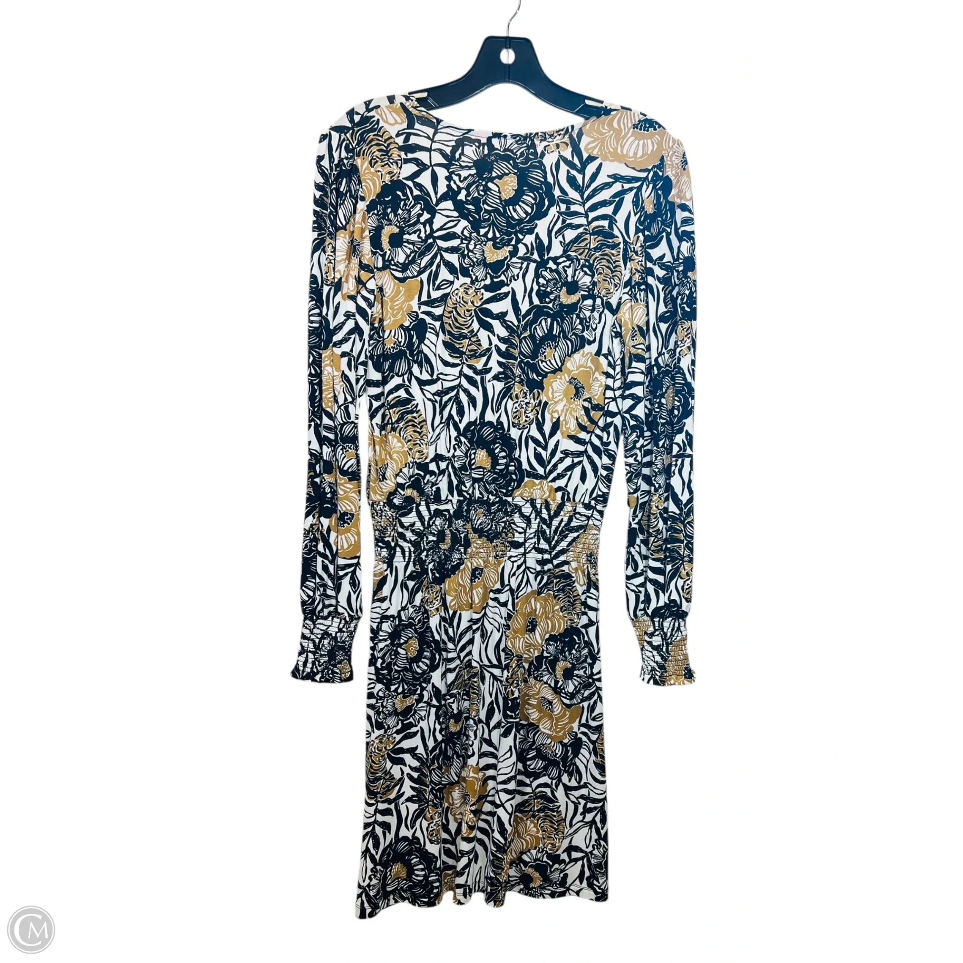 Dress Casual Midi By Lilly Pulitzer In Black & Gold, Size: Xs Clothes Mentor Rochester Hills MI #311 Dress Casual Midi By Lilly Pulitzer In Black & Gold, Size: Xs Clothes Mentor Rochester Hills MI #311