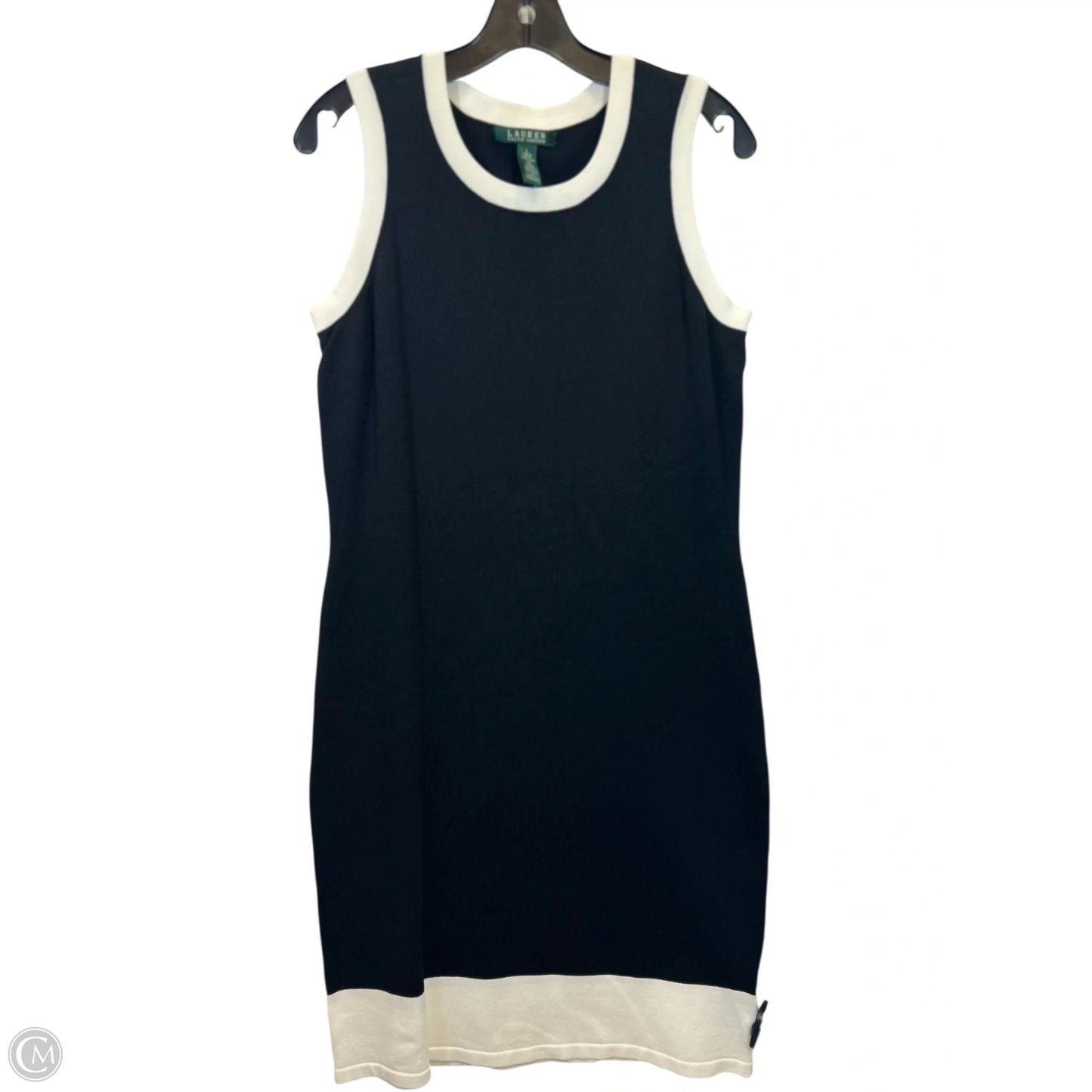Dress Casual Midi By Lauren By Ralph Lauren In Black & White, Size: L