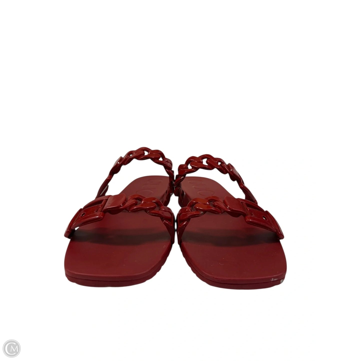 Sandals Luxury Designer By Gucci In Red, Size: 10