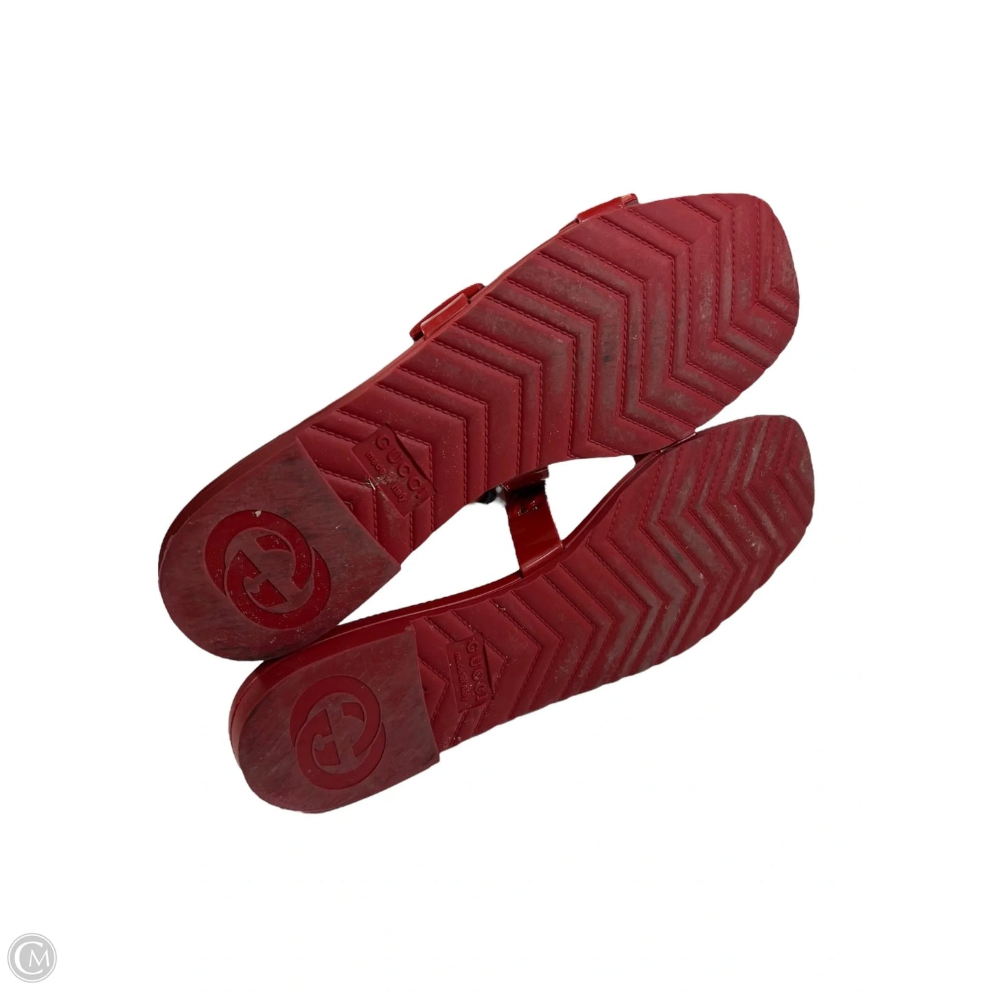 Sandals Luxury Designer By Gucci In Red, Size: 10