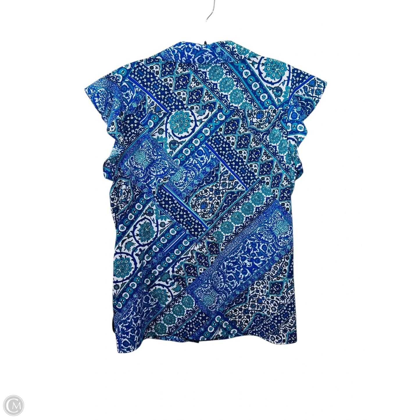 Top Short Sleeve By Calvin Klein In Blue & Green, Size: Lp