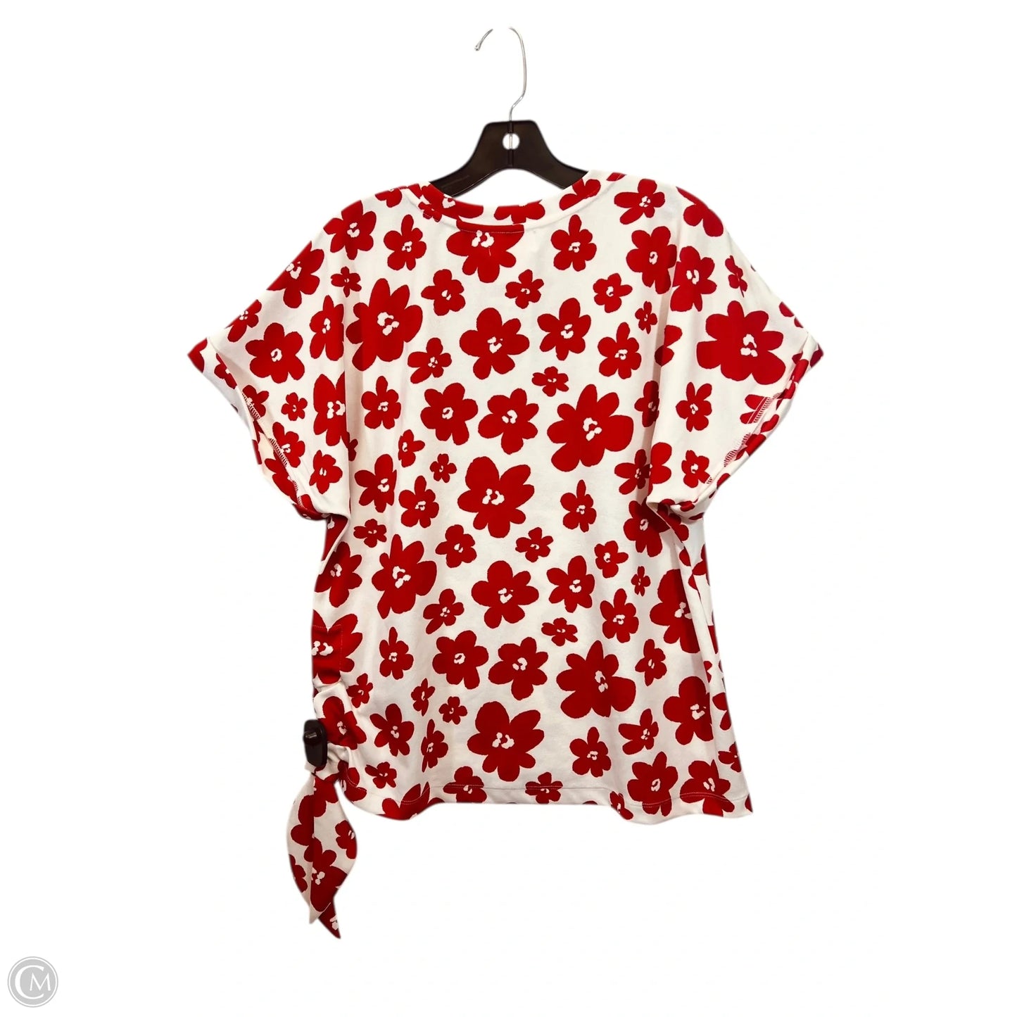 Top Short Sleeve By Melloday In Red & White, Size: L