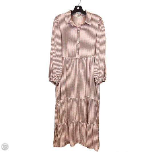 Dress Casual Maxi By Max Studio In Pink & White, Size: L