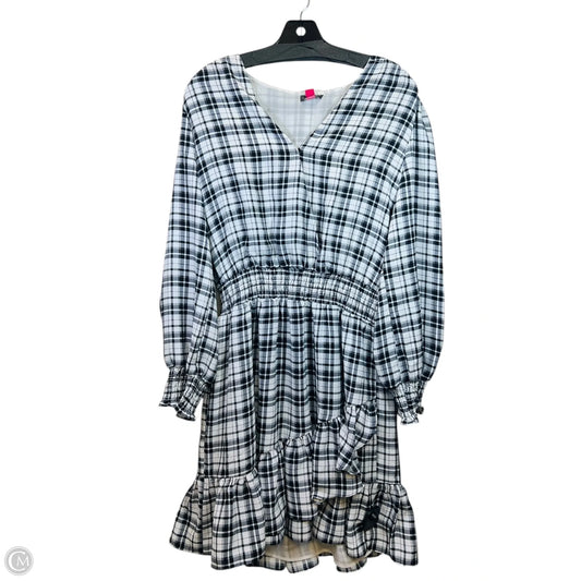Dress Casual Midi By Vince Camuto In Plaid Pattern, Size: M