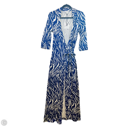 Dress Designer By Diane Von Furstenberg In Blue & White, Size: S
