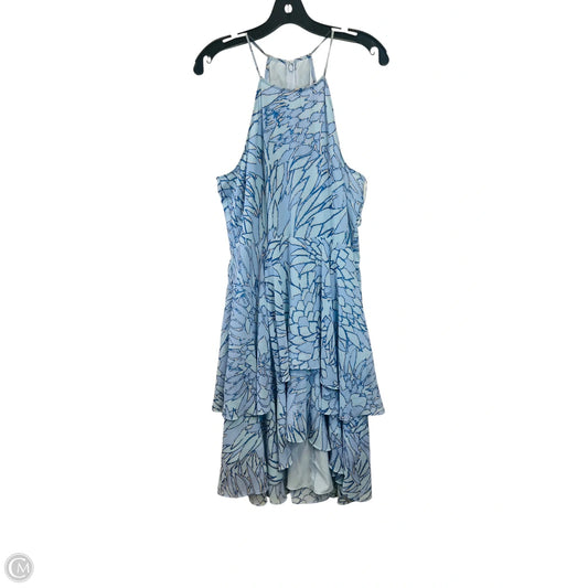 Dress Designer By Badgley Mischka In Blue & White, Size: L