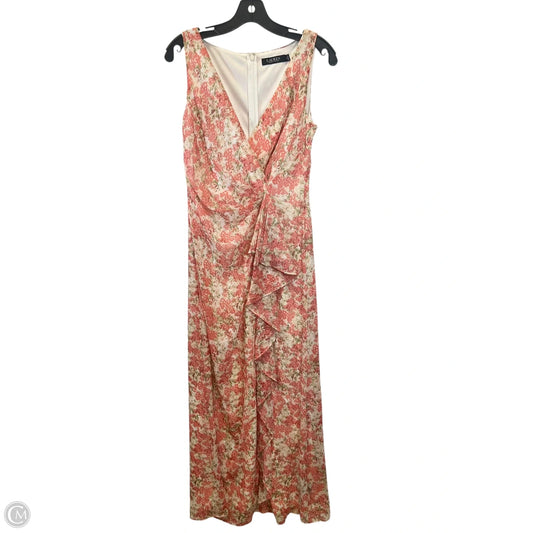 Dress Designer By Ralph Lauren Black Label In Floral Print, Size: S
