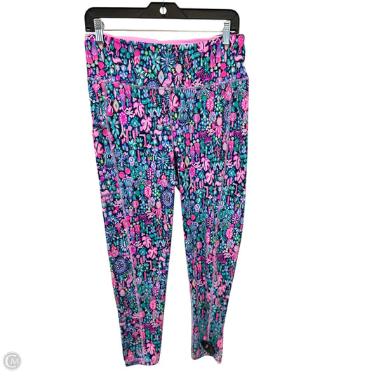 Athletic Leggings By Lilly Pulitzer In Blue & Pink, Size: L
