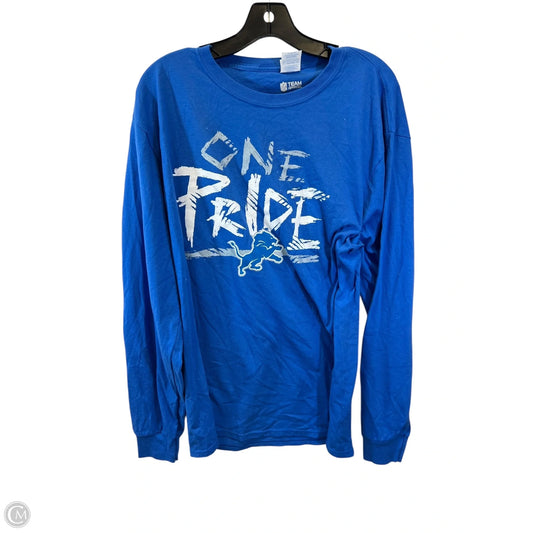 Athletic Top Long Sleeve Crewneck By Port & Company In Blue, Size: L