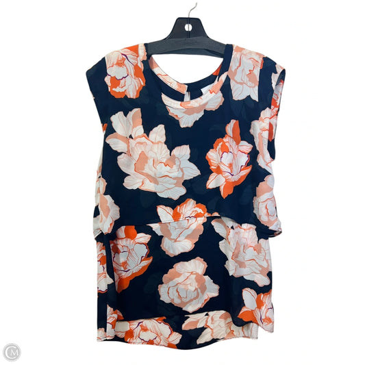 Top Sleeveless By Cabi In Blue & Orange, Size: M