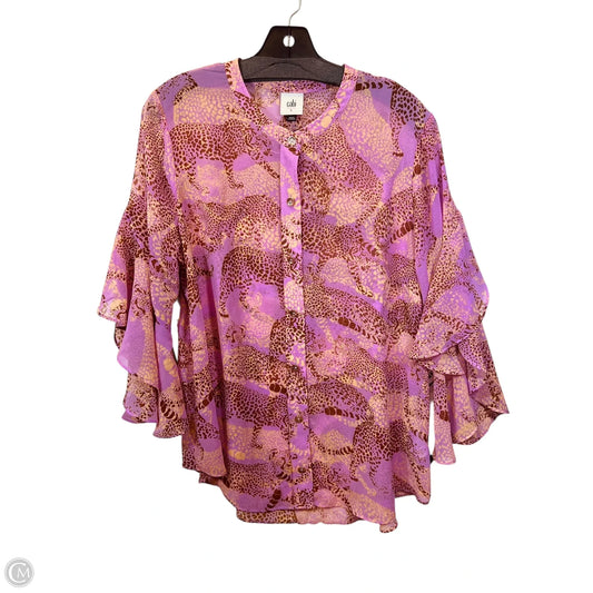 Top 3/4 Sleeve By Cabi In Pink, Size: L