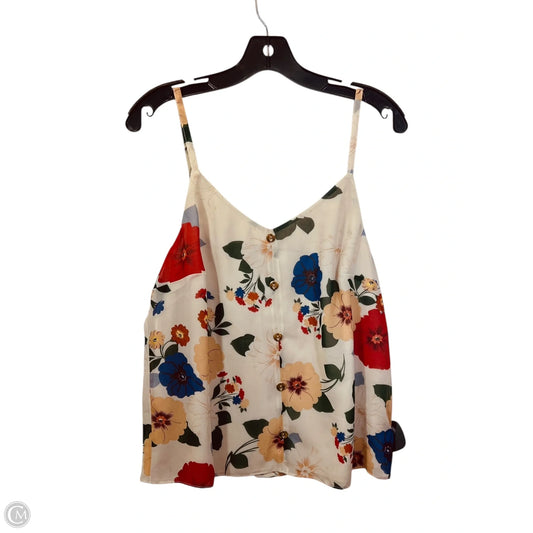Top Sleeveless By Cabi In Floral Print, Size: S