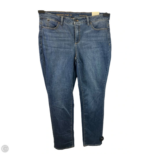 Jeans Straight By Talbots In Blue Denim, Size: 14