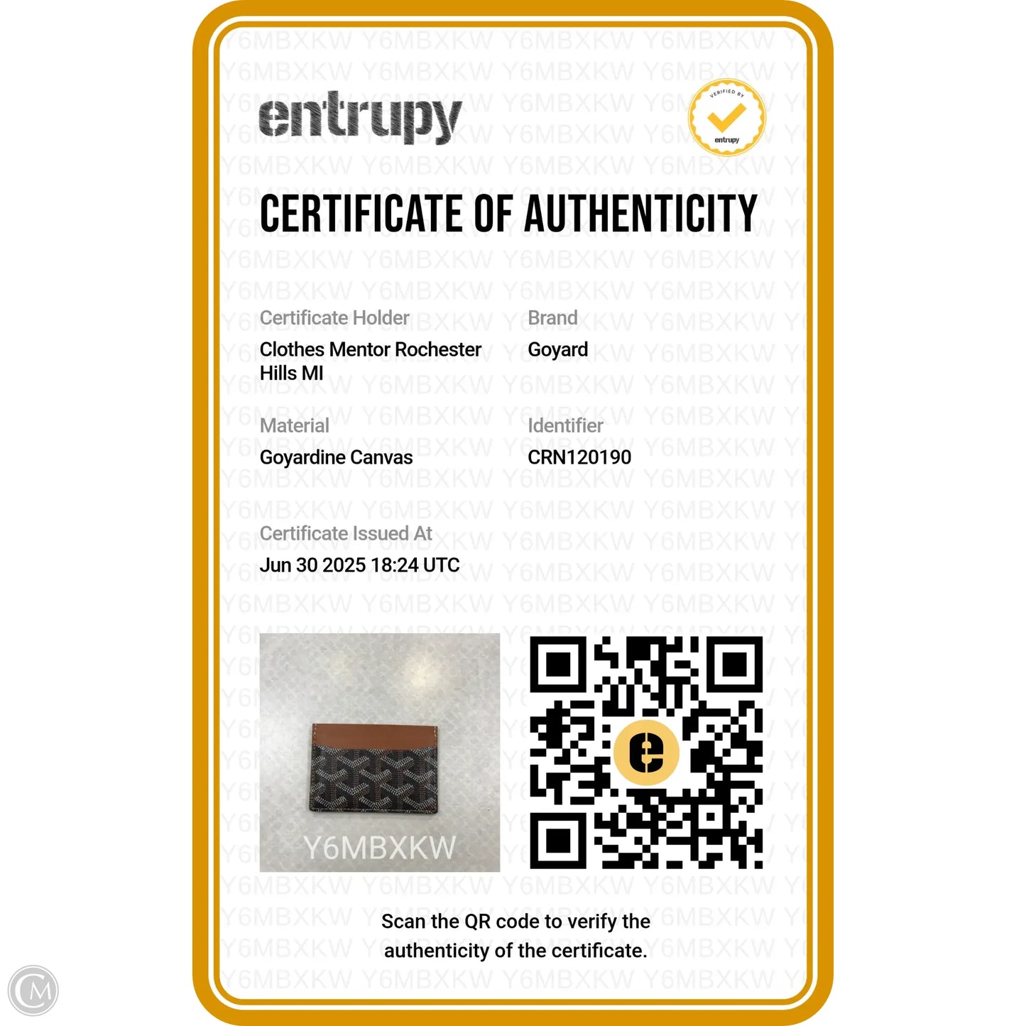 Id/card Holder Luxury Designer By Goyard, Size: Small