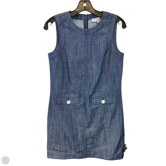 Dress Casual Midi By Loft In Blue Denim, Size: Xsp