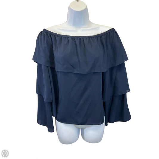 Top Long Sleeve By International Concepts In Blue, Size: M
