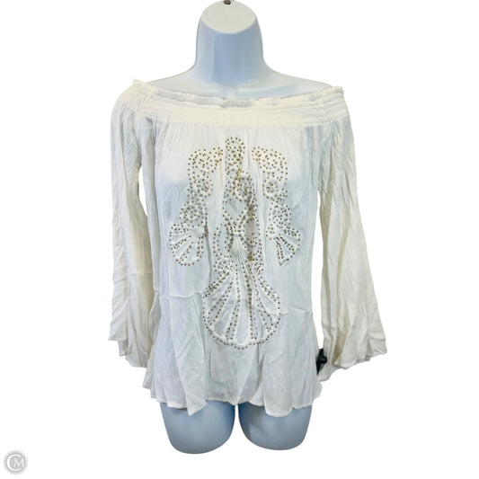 Top Long Sleeve By Lilly Pulitzer In White, Size: M