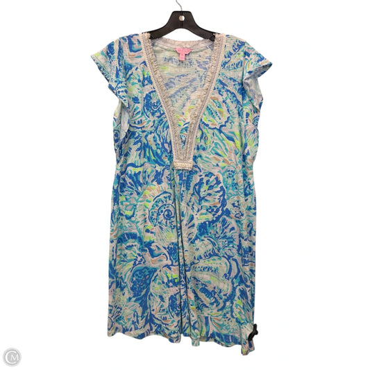 Dress Casual Midi By Lilly Pulitzer In Blue & Green, Size: M