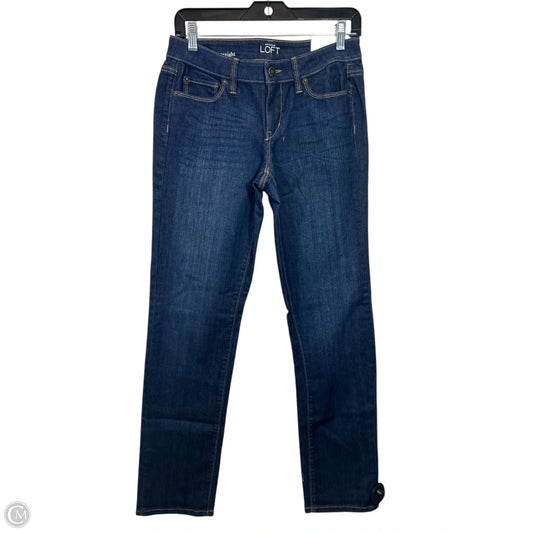 Jeans Straight By Loft In Blue Denim, Size: 4