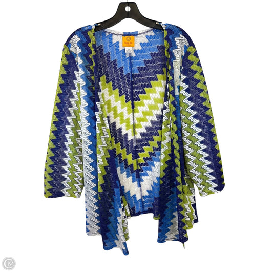Cardigan By Ruby Rd In Blue & Green, Size: 2x