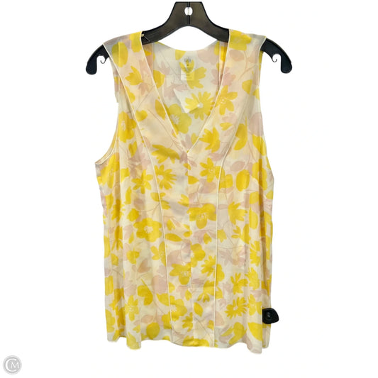 Top Sleeveless By Cabi In Pink & Yellow, Size: M