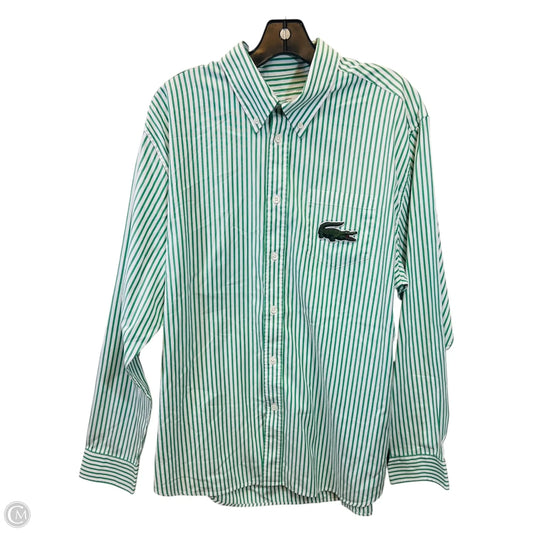 Top Long Sleeve By Lacoste In Green & White, Size: Xl