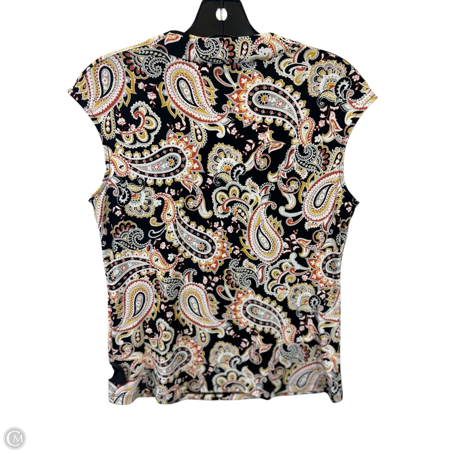 Top Sleeveless By Kasper In Black & Yellow, Size: Xs