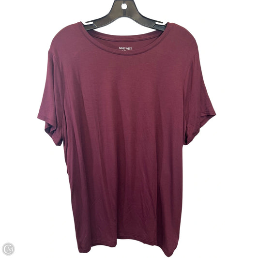 Top Short Sleeve Basic By Nine West In Red, Size: Xxl