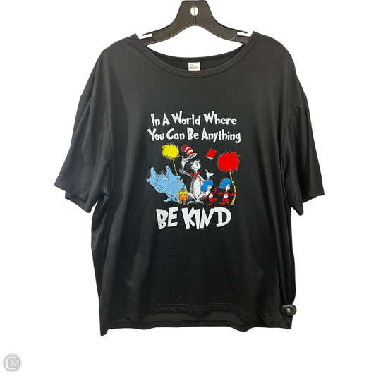 Top Short Sleeve Basic By Cat In The Hat In Black, Size: 2x