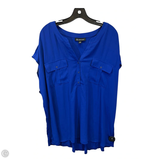 Top Sleeveless By International Concepts In Blue, Size: 3x