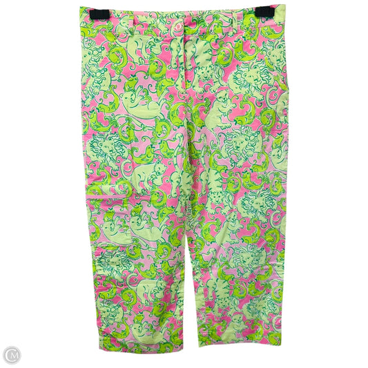 Pants Cropped By Lilly Pulitzer In Green & Pink, Size: 12