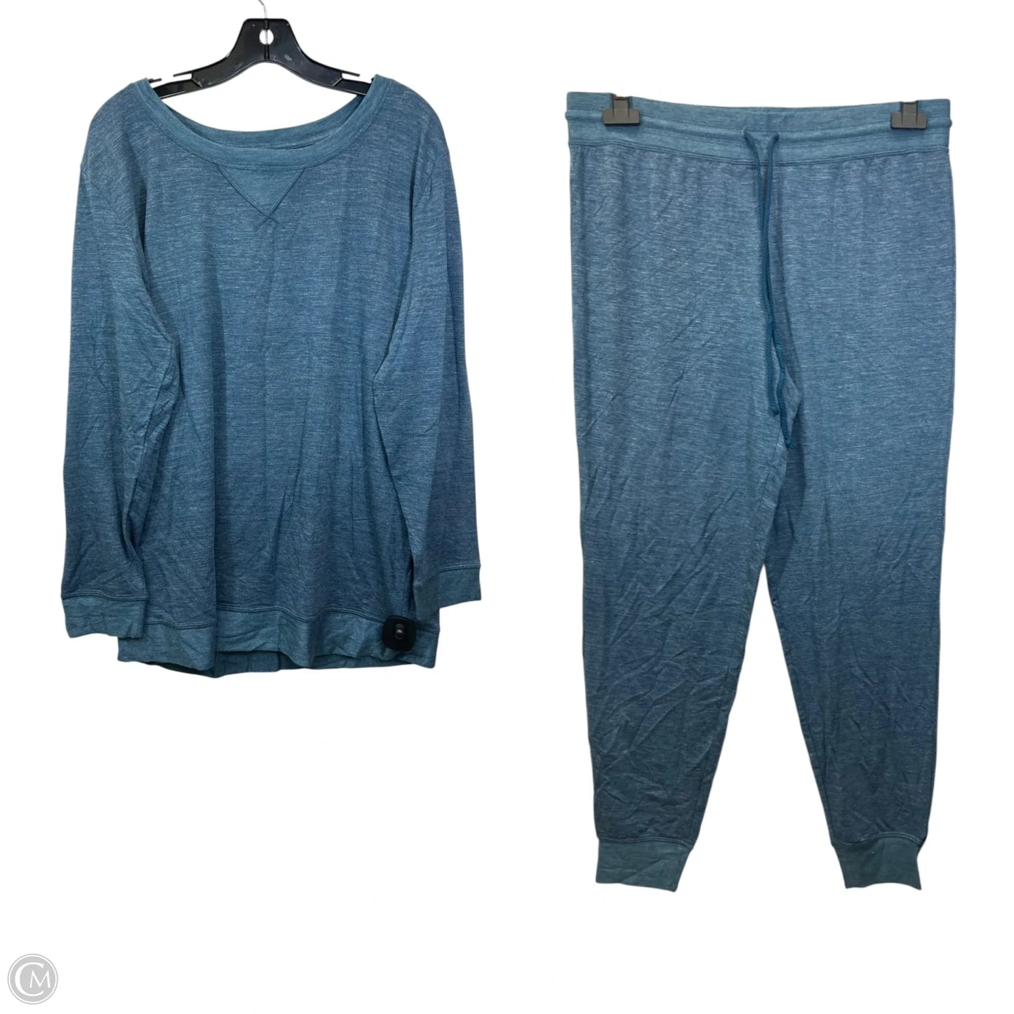 Pants Suit 2pc By Felina In Blue, Size: L
