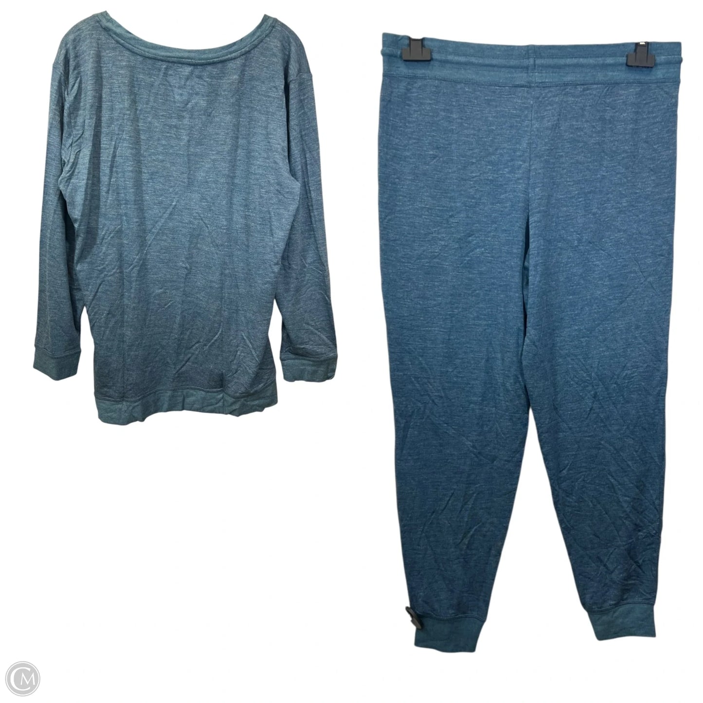 Pants Suit 2pc By Felina In Blue, Size: L