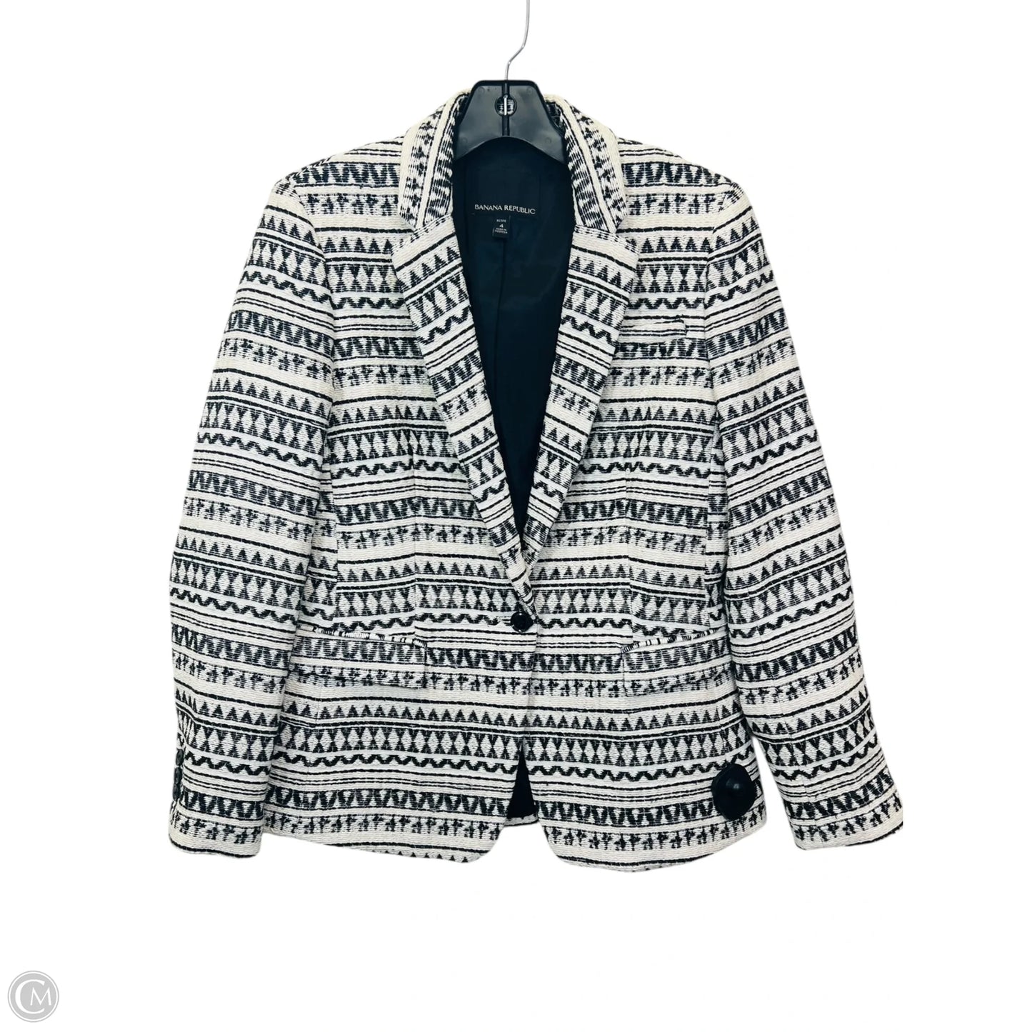 Blazer By Banana Republic In Black & Cream, Size: Sp