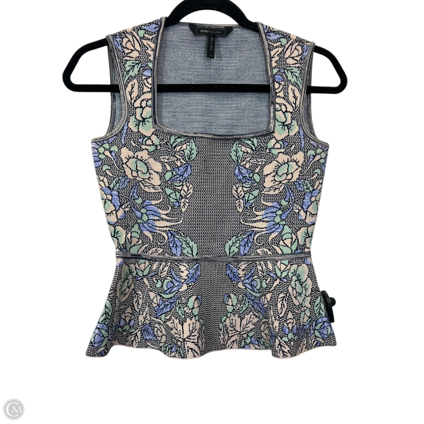 Designer Top Sleeveless By Bcbgmaxazria In Floral Print, Size: Xs