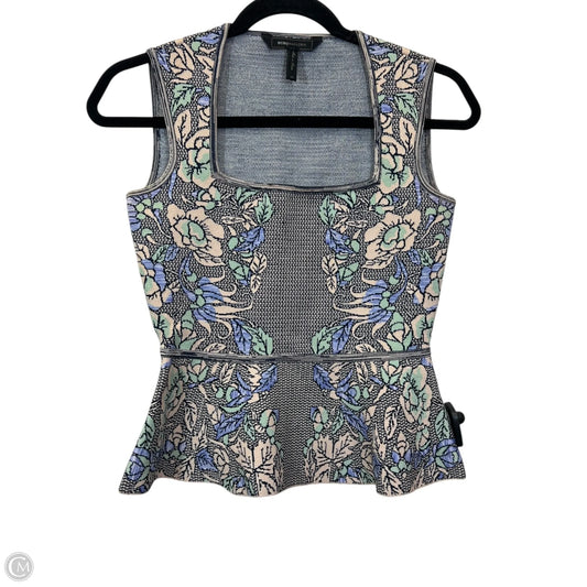 Designer Top Sleeveless By Bcbgmaxazria In Floral Print, Size: Xs