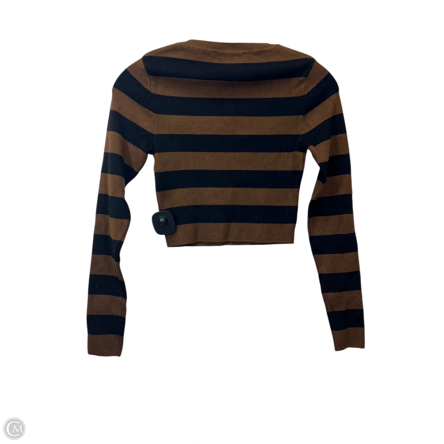 Top Long Sleeve By Zara In Striped Pattern, Size: S