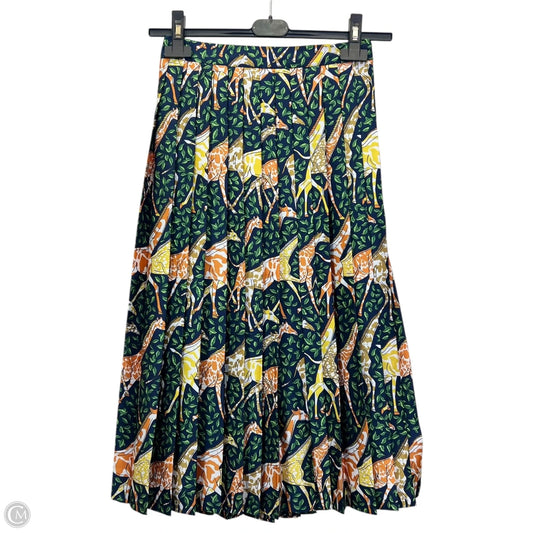 Skirt Maxi By J. Crew In Green & Orange, Size: Xxs