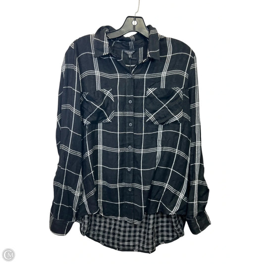 Top Long Sleeve By Lucky Brand In Black & White, Size: L
