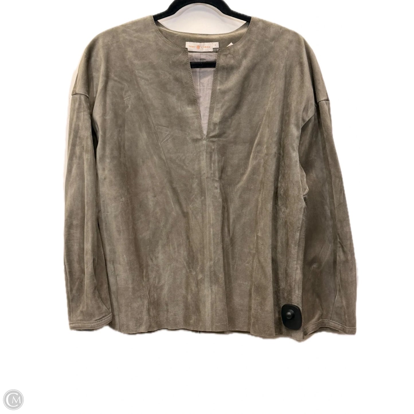 Top 3/4 Sleeve Designer By Tory Burch In Taupe, Size: M