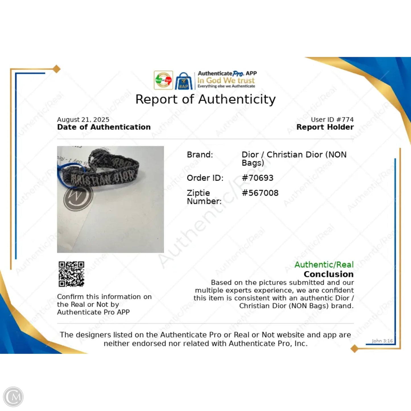 Bracelet Luxury Designer By Dior