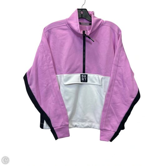 Top Long Sleeve By Dkny In Black & Pink, Size: M