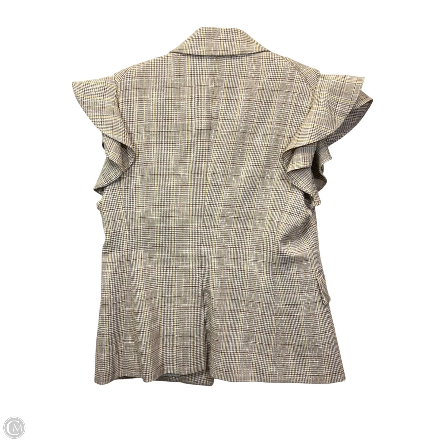 Blazer Designer By Veronica Beard In Tan & Yellow, Size: S