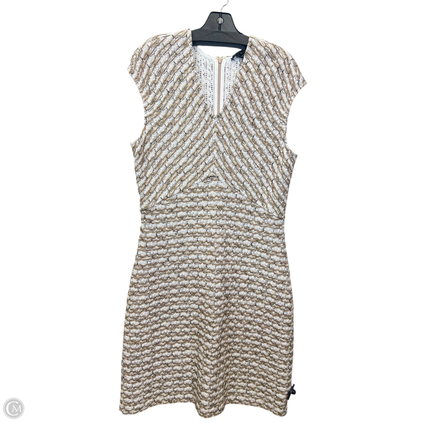 Dress Designer By St. John In Tan & White, Size: 12