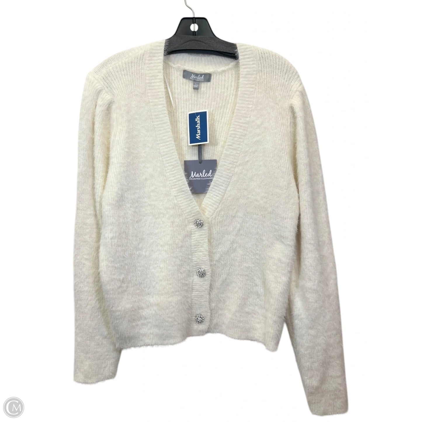 Sweater Cardigan By Marled In Cream, Size: L